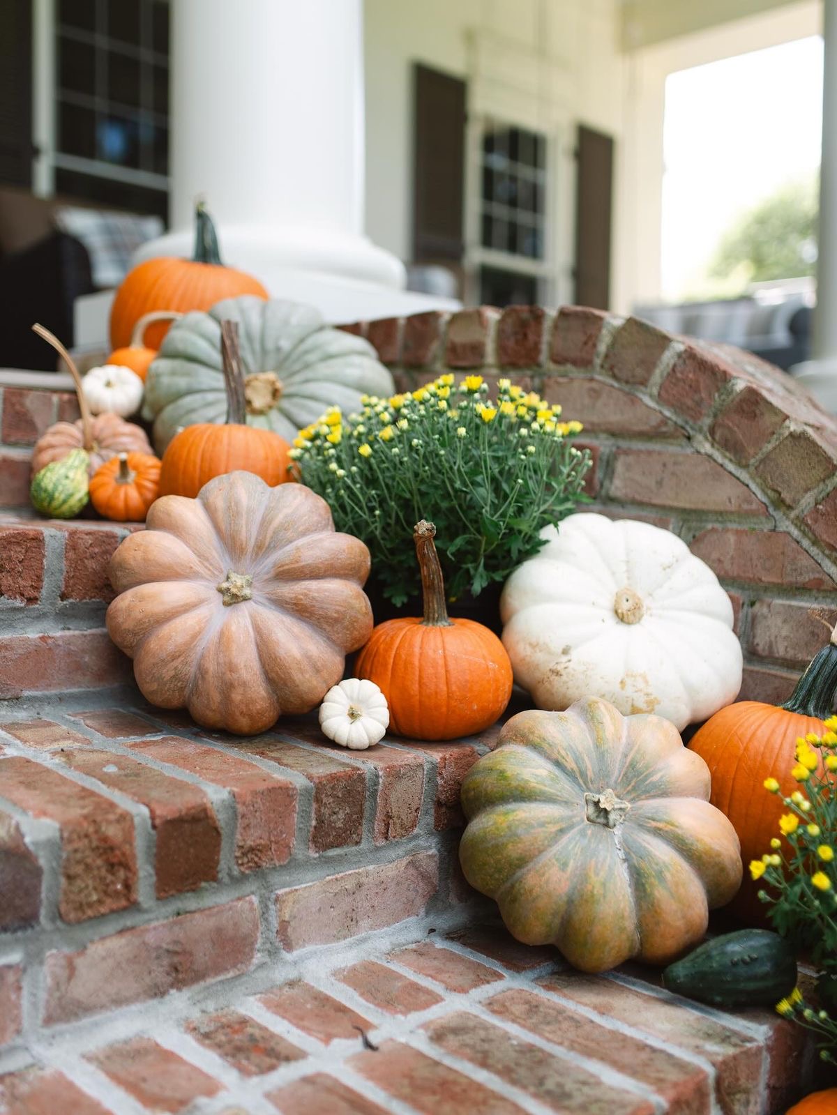 Neutral fall porch styling